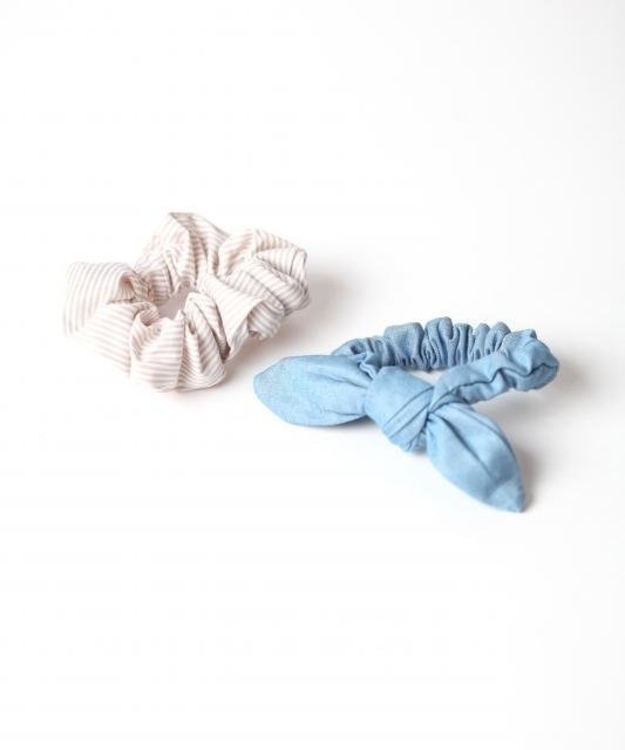 Hiusdonitsit- denim ja hampton beige
