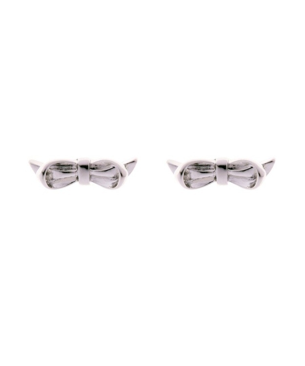 TED BAKER-SITHA: SLEEK BOW STUD silver